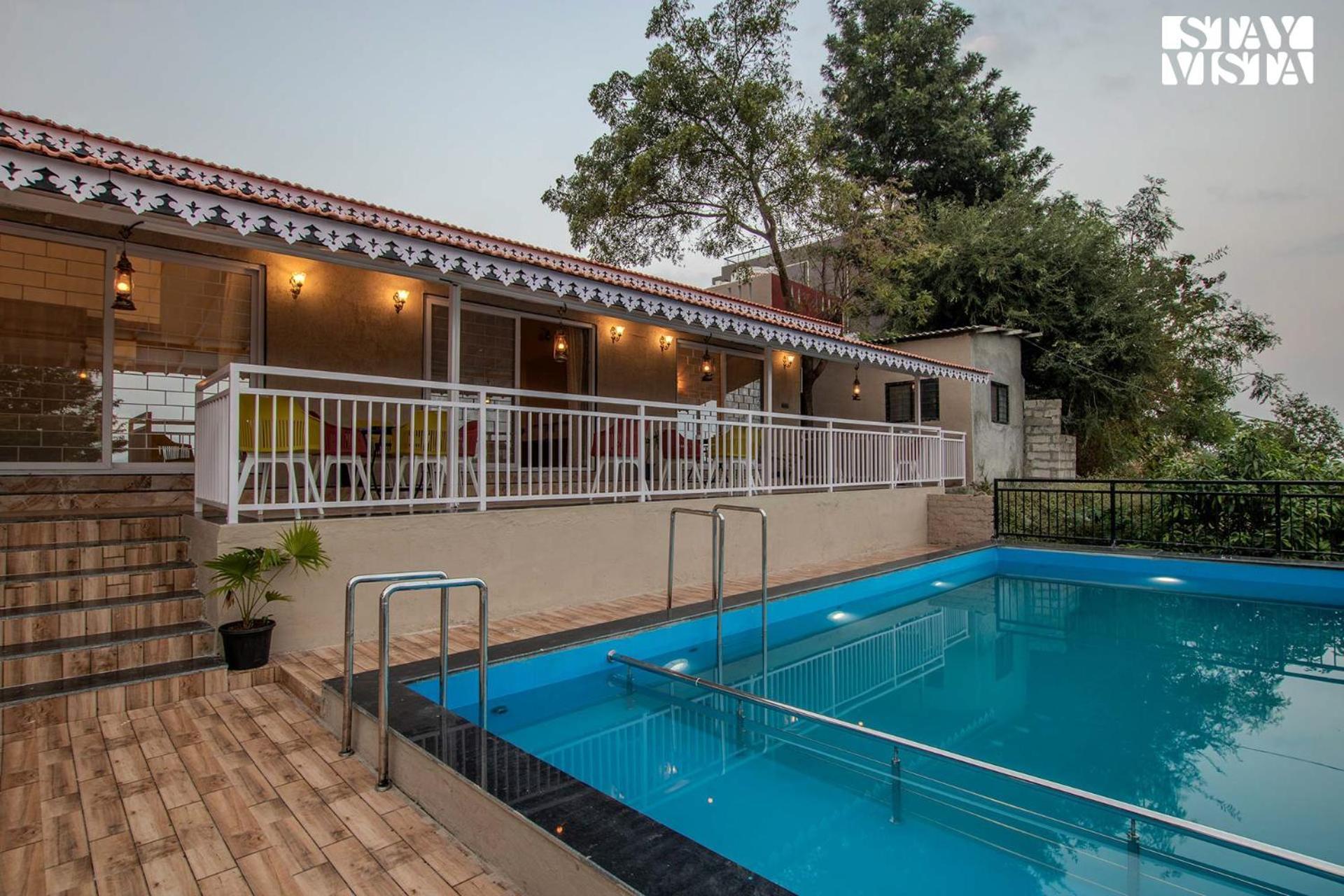 Stayvista's Harvest Haven - Pool-view With Deck & Machan Near Sula